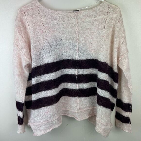 Free People Striped V-Neck Sweaters Women Alpaca - Picture 3 of 10